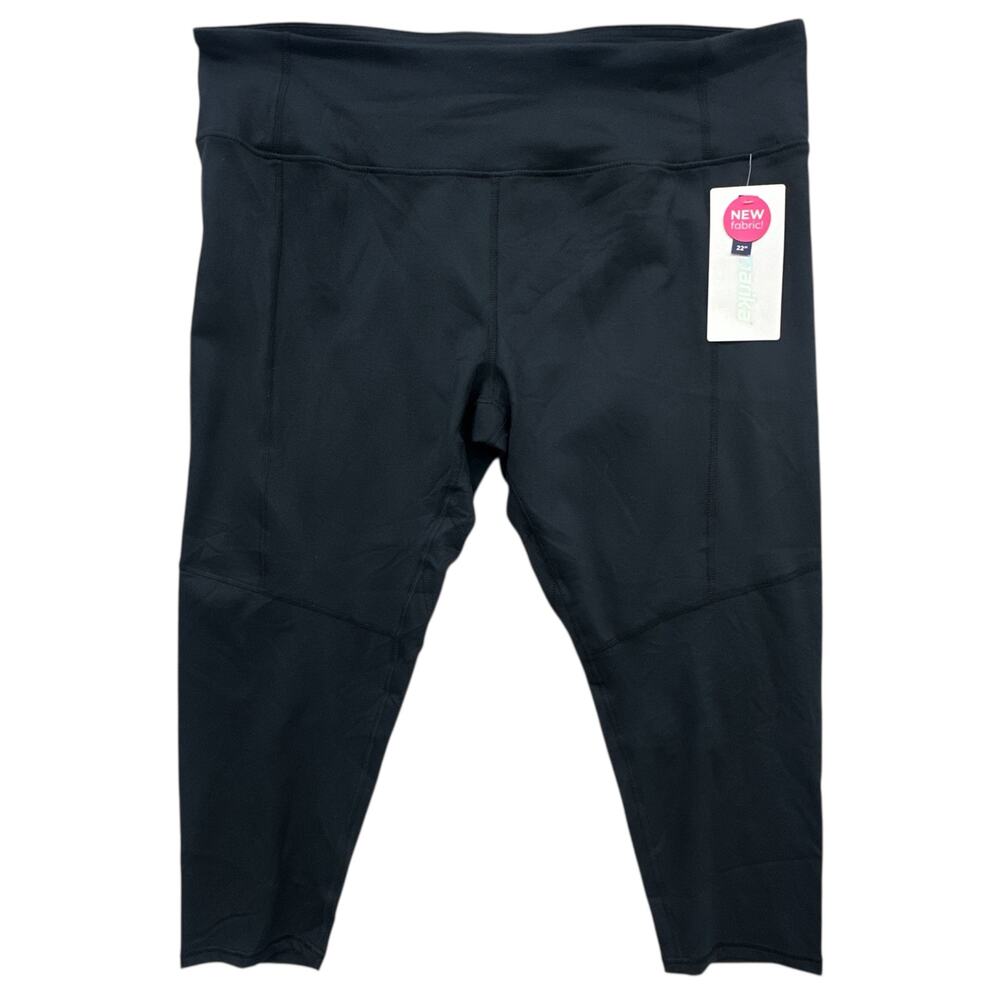 Marika Crop Leggings Women 2X Black DryWik High Rise Side Pocket Athletic NWT